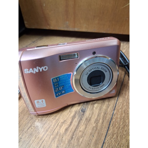 Sanyo VPC-S360P‎ Digital Camera 8.1 Megapixels 3x Optical Zoom Rose Gold LCD - Picture 2 of 5